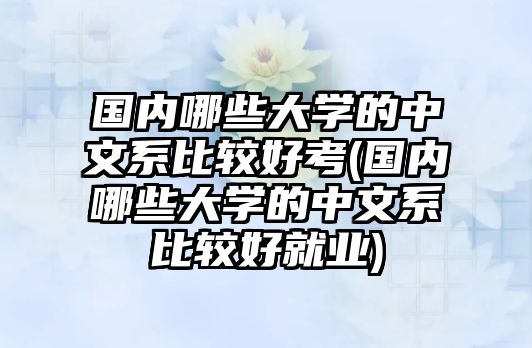 國內(nèi)哪些大學(xué)的中文系比較好考(國內(nèi)哪些大學(xué)的中文系比較好就業(yè))