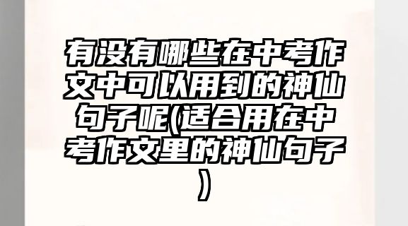 有沒有哪些在中考作文中可以用到的神仙句子呢(適合用在中考作文里的神仙句子)