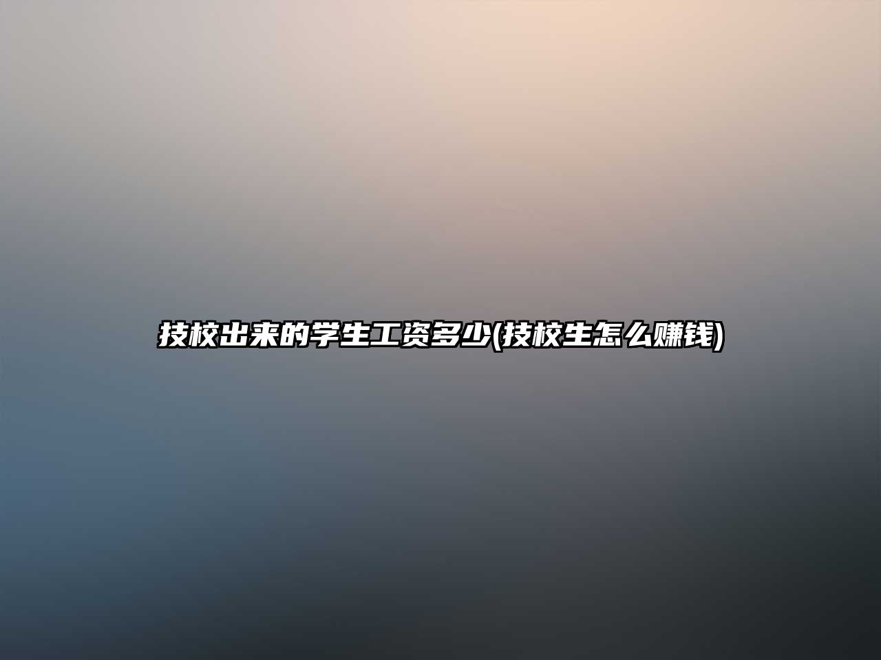 技校出來的學(xué)生工資多少(技校生怎么賺錢)