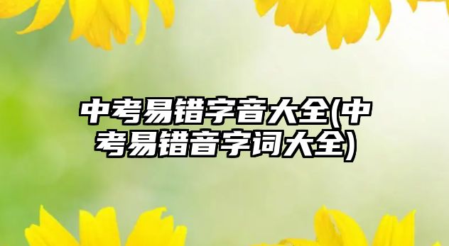 中考易錯字音大全(中考易錯音字詞大全)