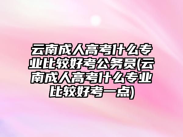 云南成人高考什么專業(yè)比較好考公務(wù)員(云南成人高考什么專業(yè)比較好考一點)