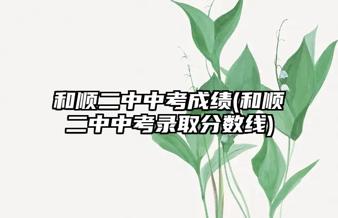 和順二中中考成績(和順二中中考錄取分數(shù)線)