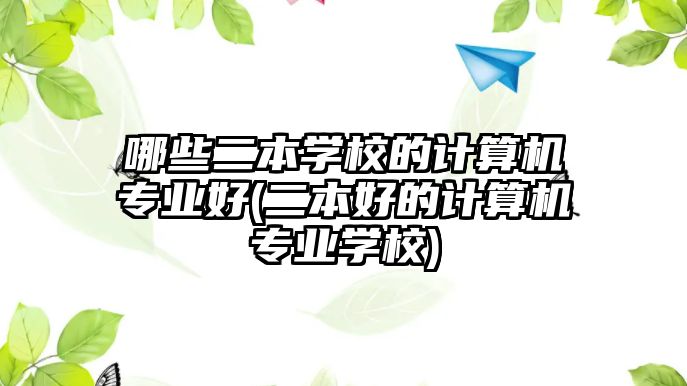 哪些二本學(xué)校的計(jì)算機(jī)專業(yè)好(二本好的計(jì)算機(jī)專業(yè)學(xué)校)