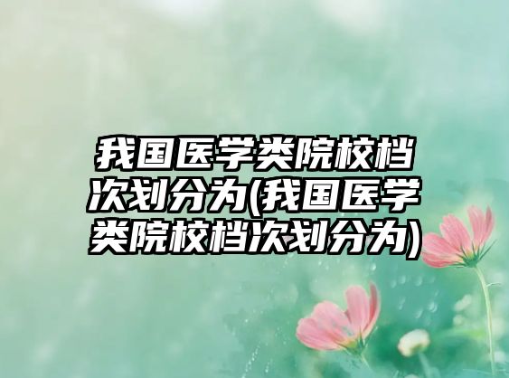 我國醫(yī)學類院校檔次劃分為(我國醫(yī)學類院校檔次劃分為)