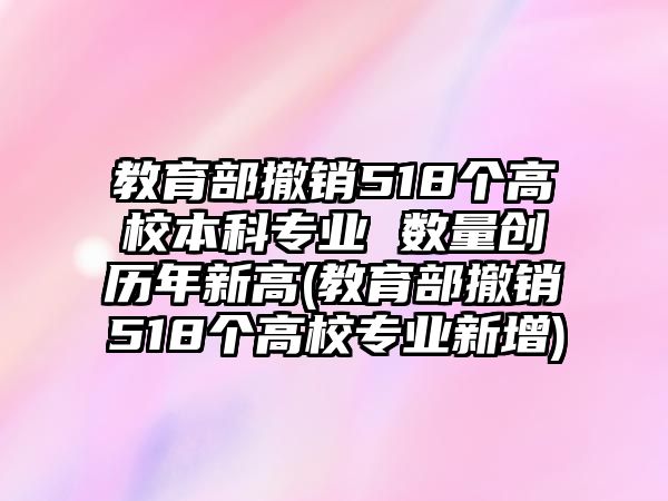 教育部撤銷518個(gè)高校本科專業(yè) 數(shù)量創(chuàng)歷年新高(教育部撤銷518個(gè)高校專業(yè)新增)