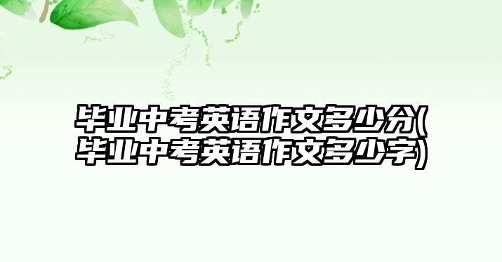 畢業(yè)中考英語作文多少分(畢業(yè)中考英語作文多少字)