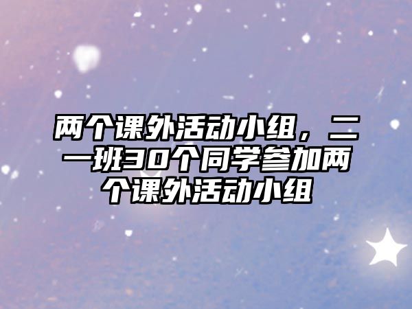 兩個課外活動小組，二一班30個同學(xué)參加兩個課外活動小組