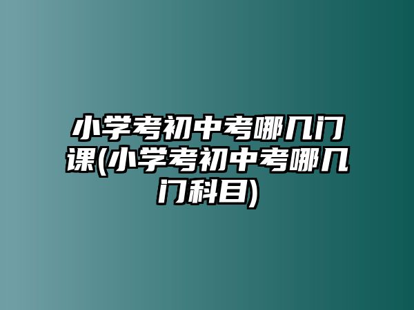 小學(xué)考初中考哪幾門(mén)課(小學(xué)考初中考哪幾門(mén)科目)