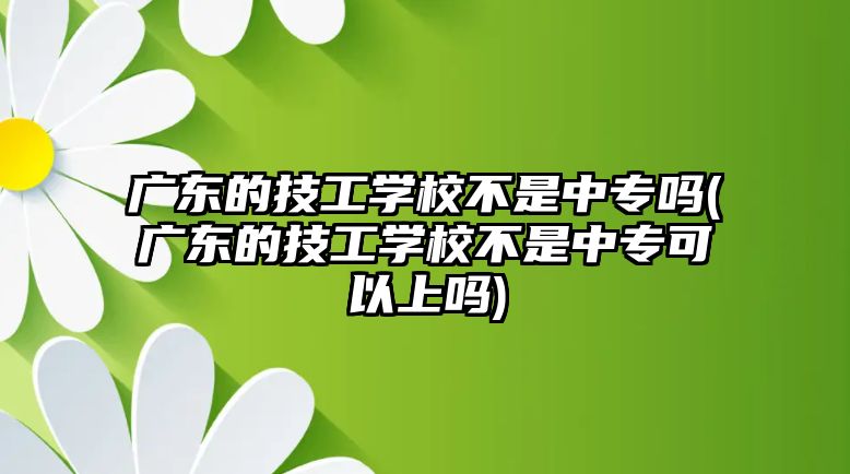 廣東的技工學(xué)校不是中專嗎(廣東的技工學(xué)校不是中?？梢陨蠁?