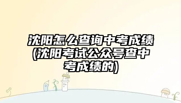 沈陽怎么查詢中考成績(沈陽考試公眾號查中考成績的)