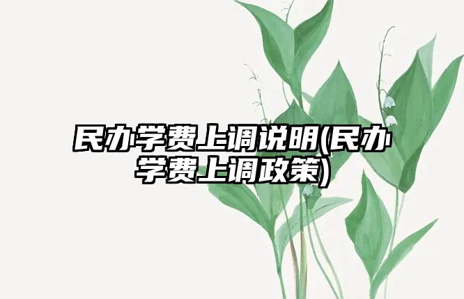 民辦學(xué)費(fèi)上調(diào)說(shuō)明(民辦學(xué)費(fèi)上調(diào)政策)