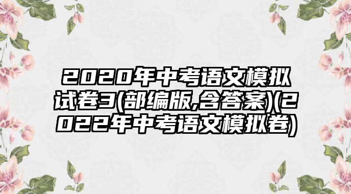 2020年中考語文模擬試卷3(部編版,含答案)(2022年中考語文模擬卷)