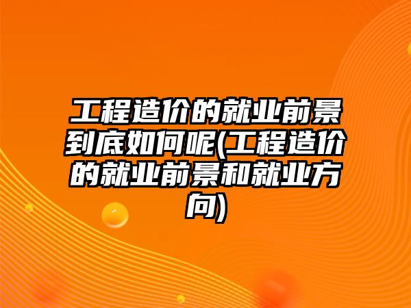 工程造價的就業(yè)前景到底如何呢(工程造價的就業(yè)前景和就業(yè)方向)