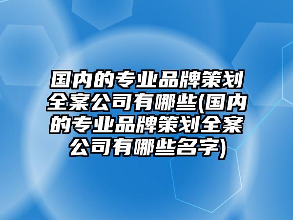 國(guó)內(nèi)的專業(yè)品牌策劃全案公司有哪些(國(guó)內(nèi)的專業(yè)品牌策劃全案公司有哪些名字)