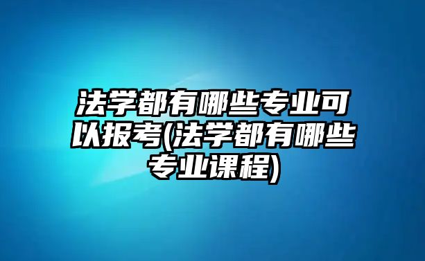 法學都有哪些專業(yè)可以報考(法學都有哪些專業(yè)課程)