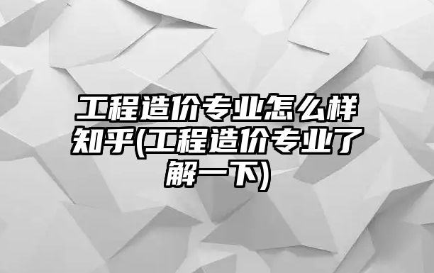 工程造價專業(yè)怎么樣知乎(工程造價專業(yè)了解一下)