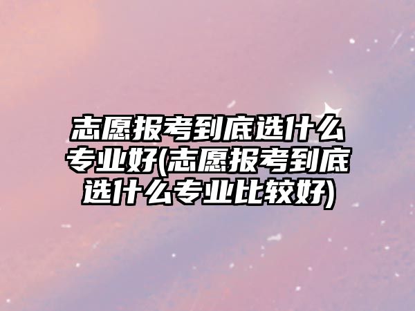 志愿報(bào)考到底選什么專業(yè)好(志愿報(bào)考到底選什么專業(yè)比較好)