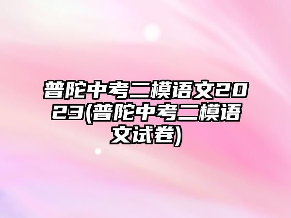 普陀中考二模語(yǔ)文2023(普陀中考二模語(yǔ)文試卷)