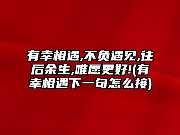 有幸相遇,不負遇見,往后余生,唯愿更好!(有幸相遇下一句怎么接)