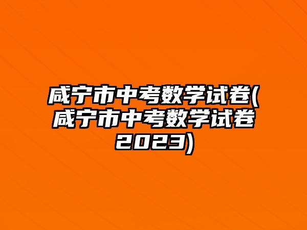 咸寧市中考數(shù)學(xué)試卷(咸寧市中考數(shù)學(xué)試卷2023)