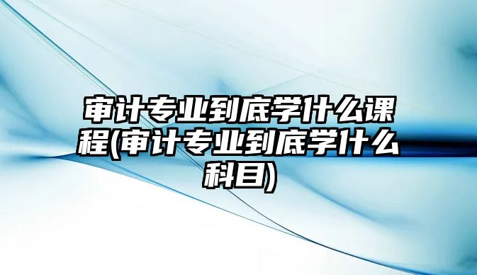 審計(jì)專業(yè)到底學(xué)什么課程(審計(jì)專業(yè)到底學(xué)什么科目)