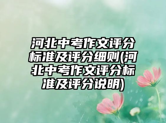 河北中考作文評分標準及評分細則(河北中考作文評分標準及評分說明)