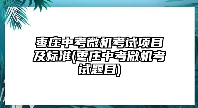 棗莊中考微機(jī)考試項(xiàng)目及標(biāo)準(zhǔn)(棗莊中考微機(jī)考試題目)