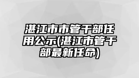 湛江市市管干部任用公示(湛江市管干部最新任命)